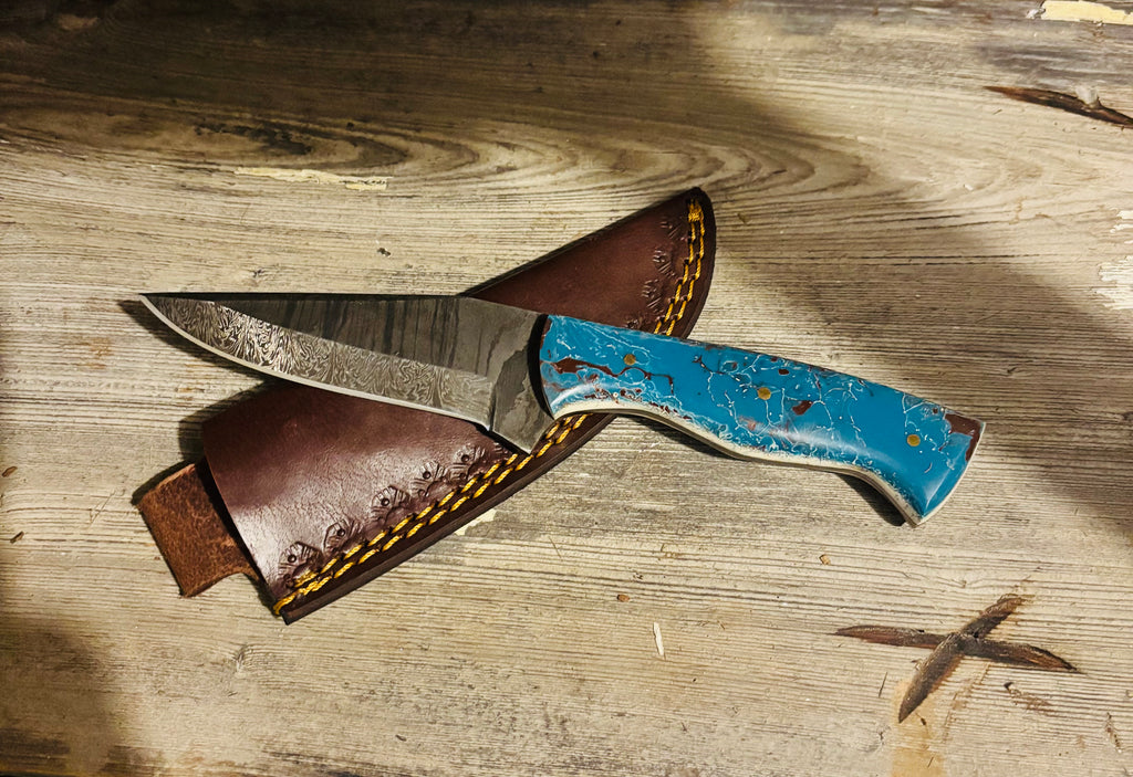 Hand Forged Damascus Hunting Knife - Made in Dover, DE